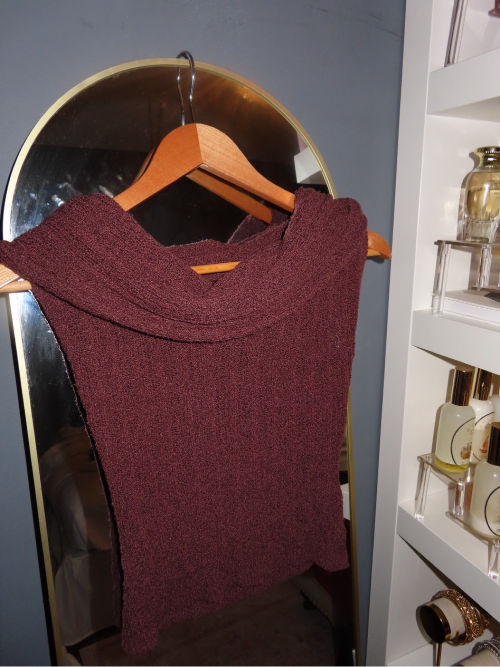 Oak + Fort Chocolate Brown Cowl Neck Sweater Tank